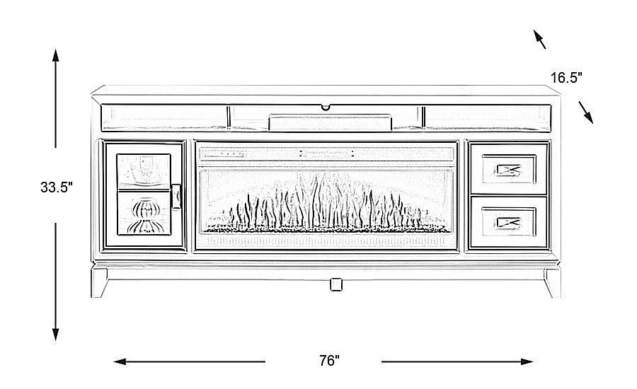 River Terrace Gray 76 in. Console with Electric Fireplace