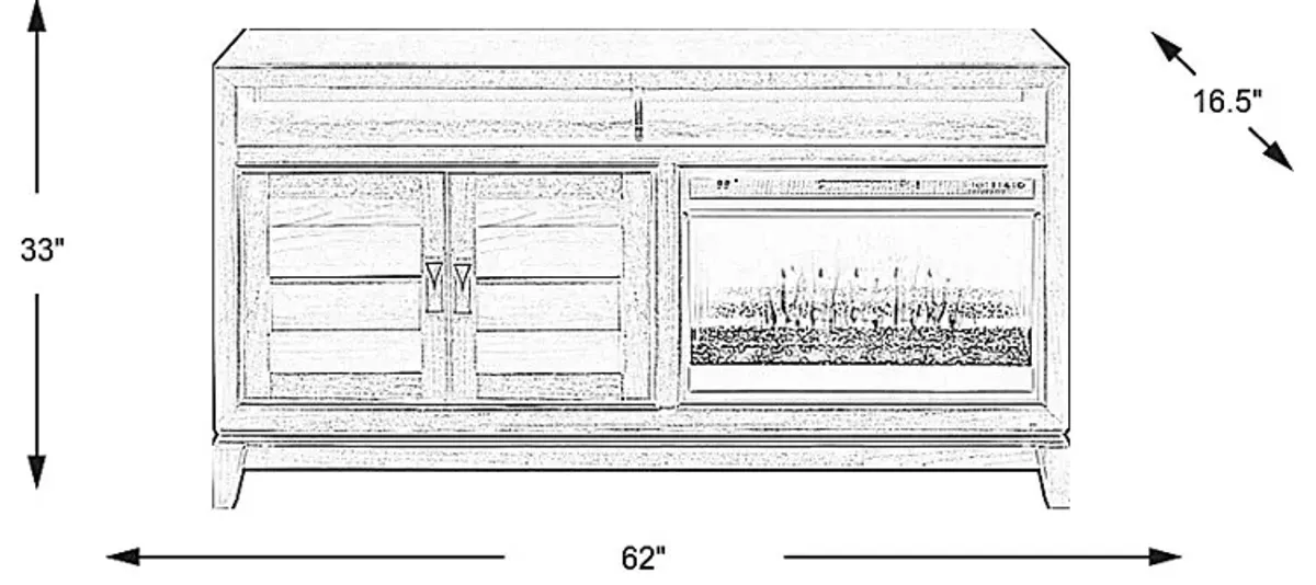 River Terrace Merlot 62 in. Console with Electric Fireplace