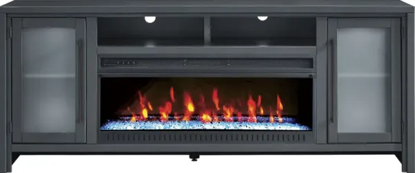 Redmond Blue 80 in. Console with Electric Fireplace