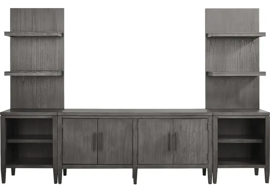 Deer Mountain Gray 3 Pc Wall Unit with 65 in. Console