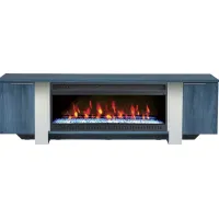 Heatherview Blue 79 in. Console with Electric Fireplace