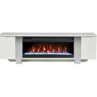 Heatherview White 79 in. Console with Electric Fireplace