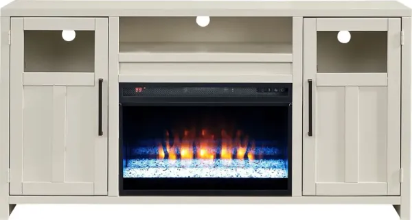 Amberfield White 62 in. Console with Electric Fireplace