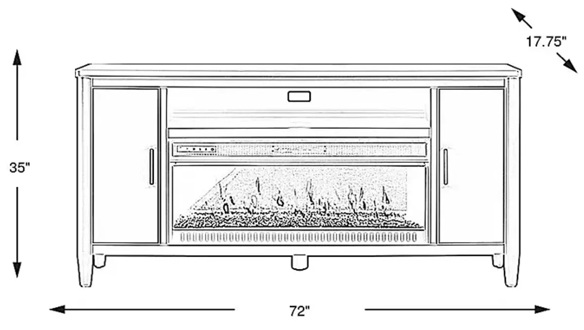 Modern Villa Slate Blue 72 in. Console with Electric Fireplace