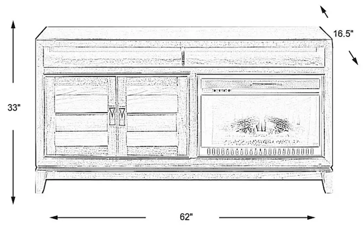 River Terrace Merlot 62 in. Console with Electric Log Fireplace