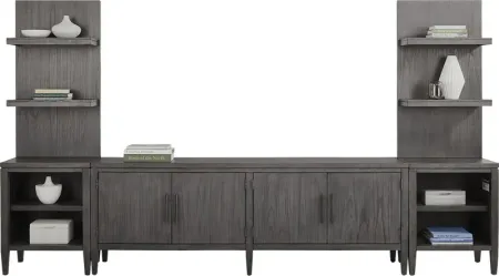 Deer Mountain Gray 3 Pc Wall Unit with 85 in. Console