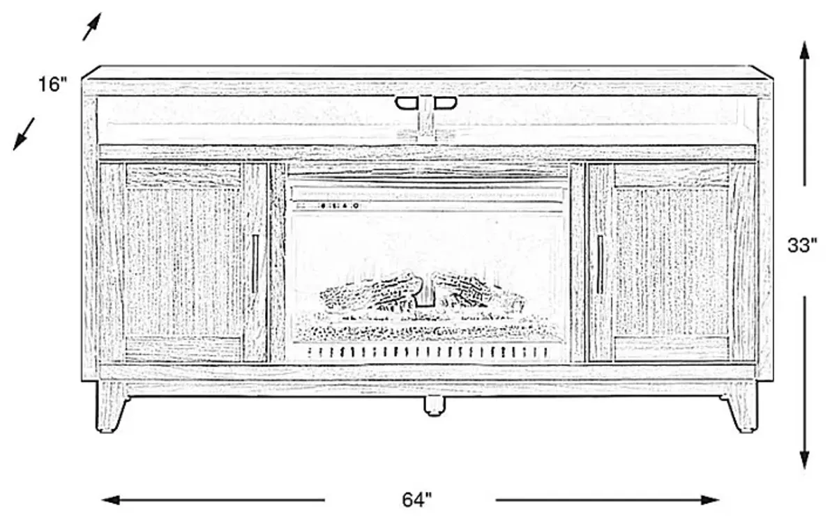 Valinor Smoke 64 in. Console with Electric Log Fireplace