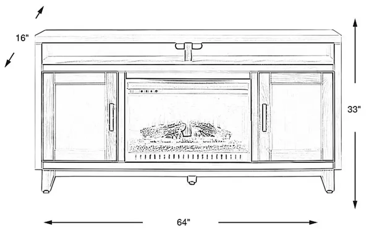 Valinor White 64 in. Console with Electric Log Fireplace