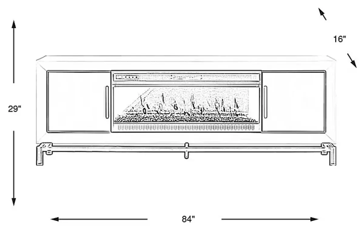 Fontaine White 84"" Console with Electric Fireplace