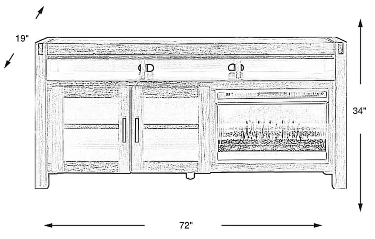 Hidden Springs II Espresso 72 in. Console with Electric Fireplace