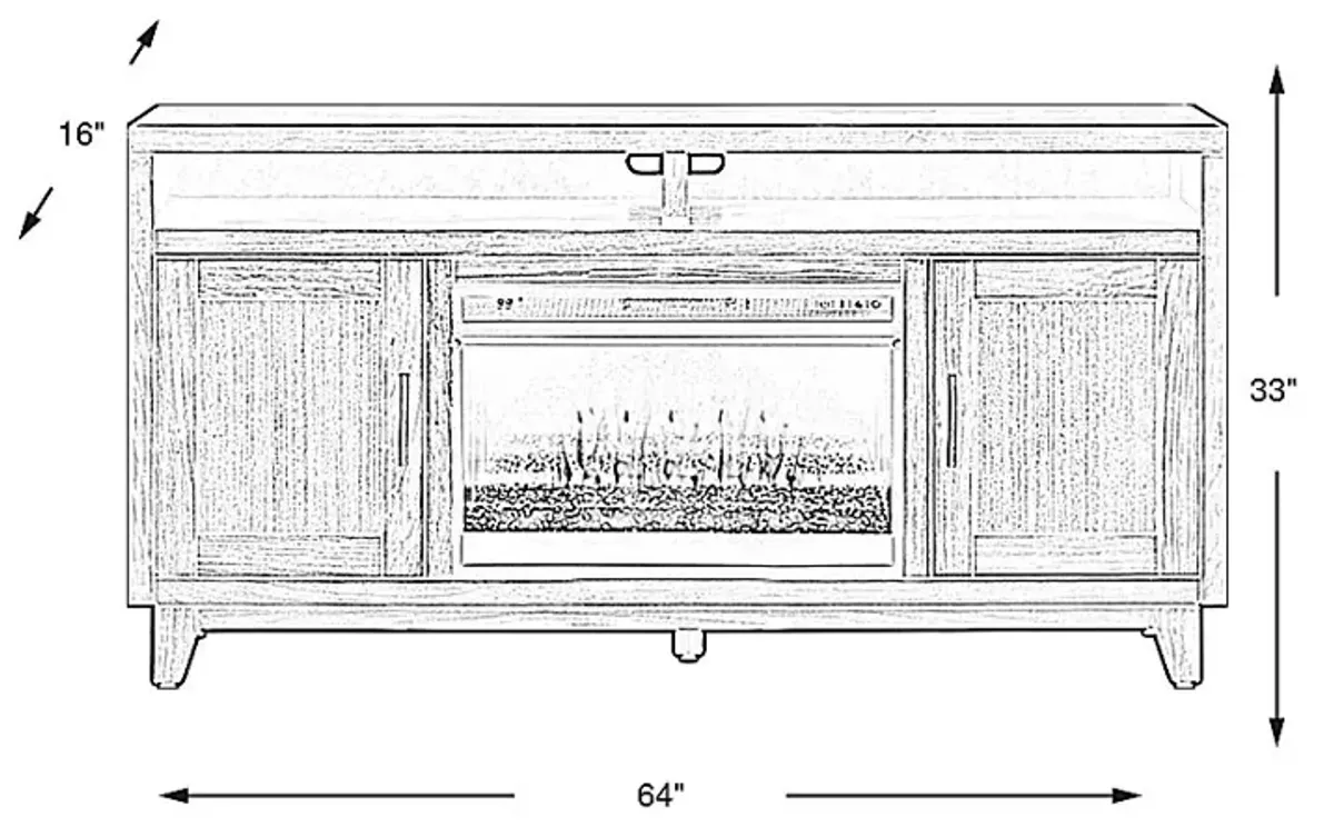 Valinor Smoke 64 in. Console with Electric Fireplace