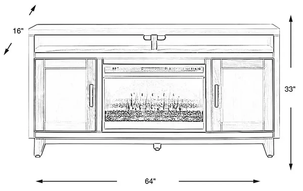 Valinor White 64 in. Console with Electric Fireplace