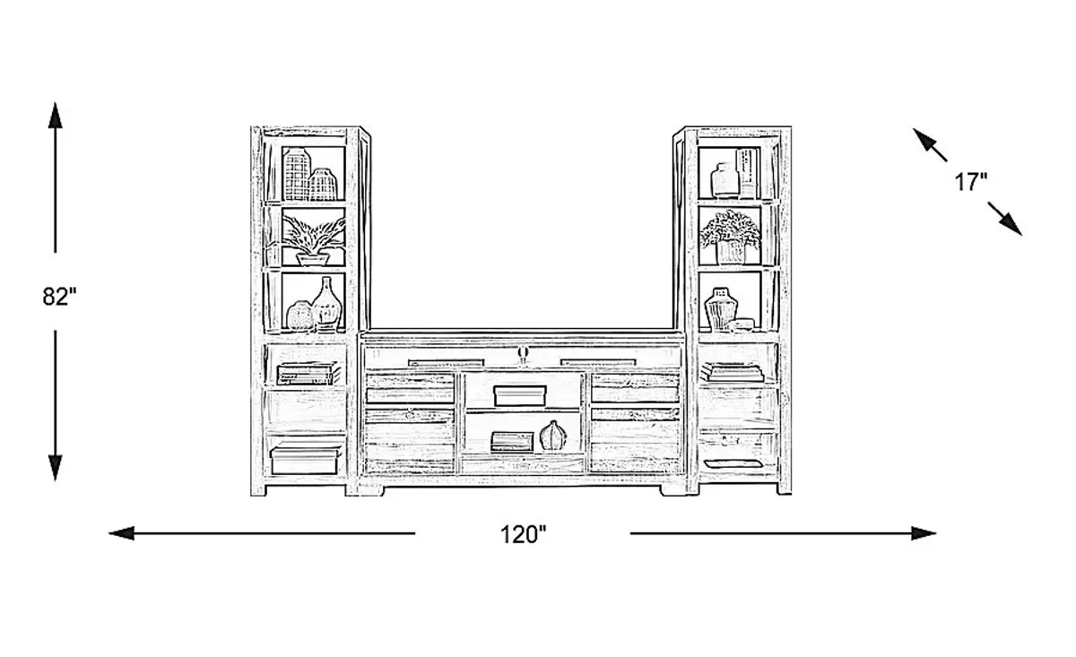 Westover Hills Brown 3 Pc Wall Unit with 72 in. Console
