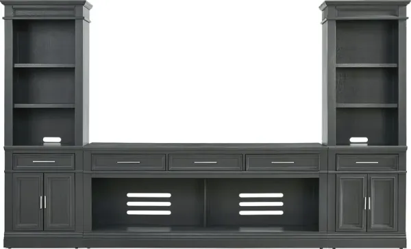 Stephenson Dark Gray 3 Pc Wall Unit with 78 in. Console