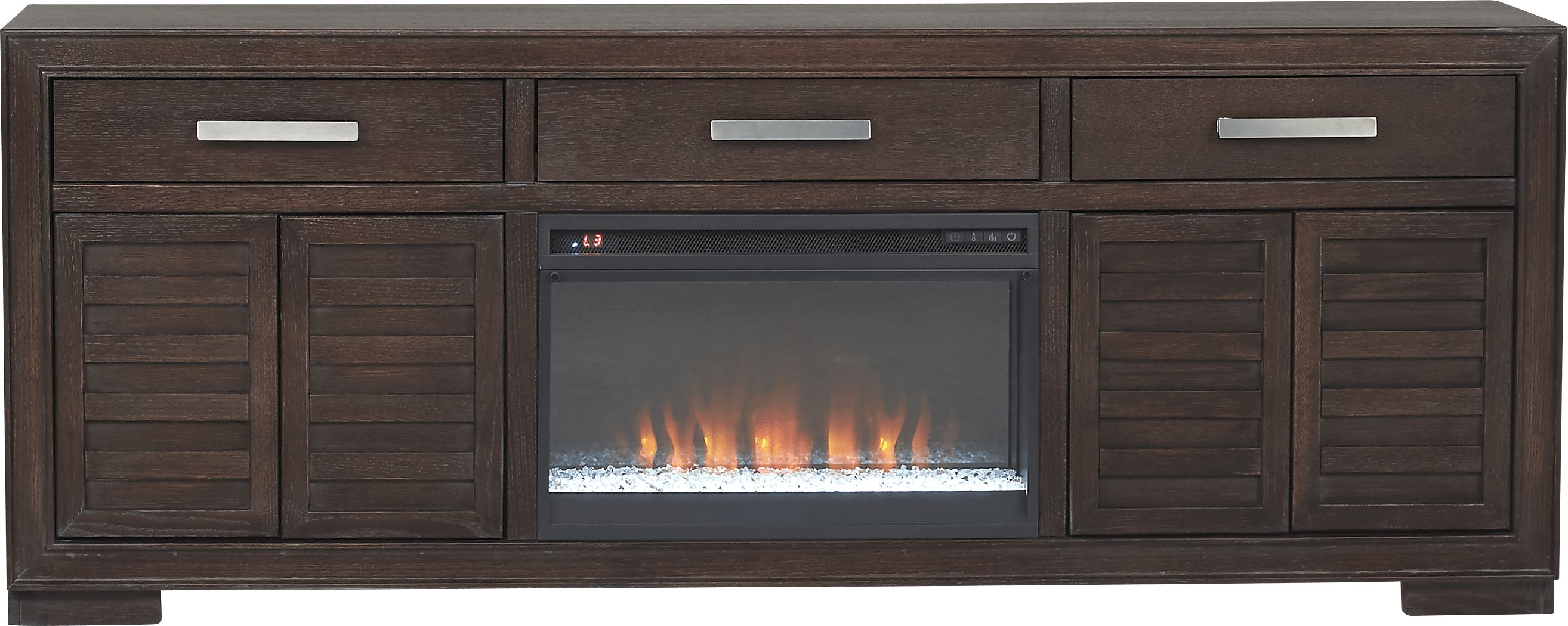 Cates Ridge Tobacco 81 in. Console with Electric Fireplace
