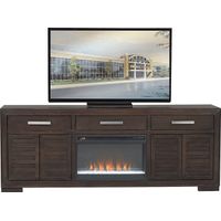 Cates Ridge Tobacco 81 in. Console with Electric Fireplace