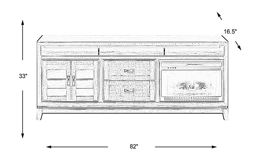 River Terrace Gray 82 in. Console with Electric Log Fireplace