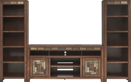 Bartlett II Cherry 3 Pc Wall Unit with 67 in. Console
