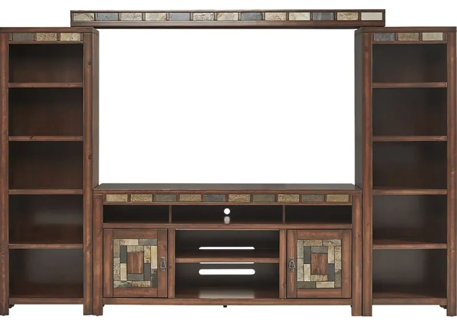 Bartlett II Cherry 4 Pc Wall Unit with 67 in. Console