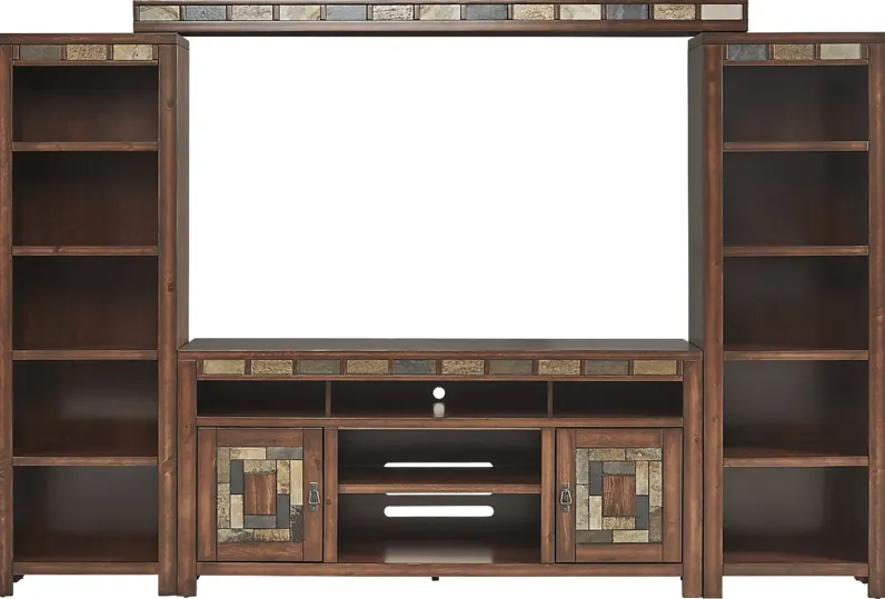 Bartlett II Cherry 4 Pc Wall Unit with 67 in. Console