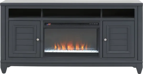 Hilton Head Graphite 66 in. Console with Electric Fireplace