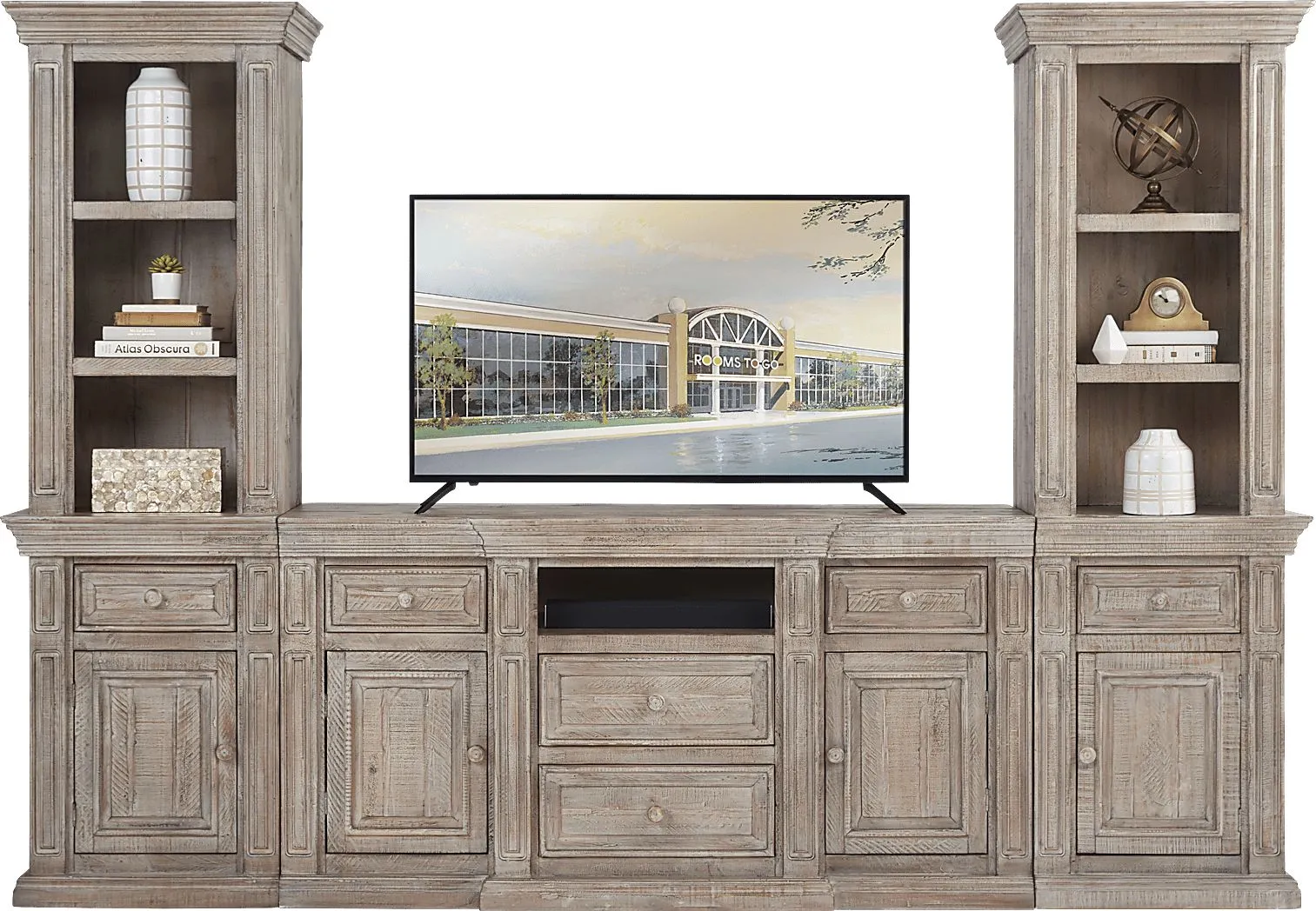Cindy Crawford Home Pine Manor Brown 3 Pc Wall Unit