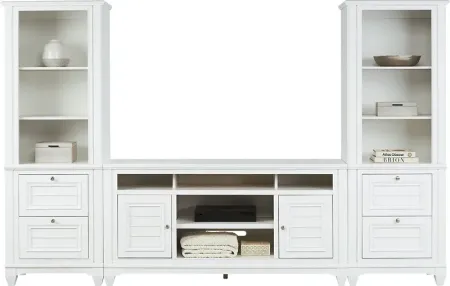 Hilton Head White 3 Pc Wall Unit with 66 in. Console