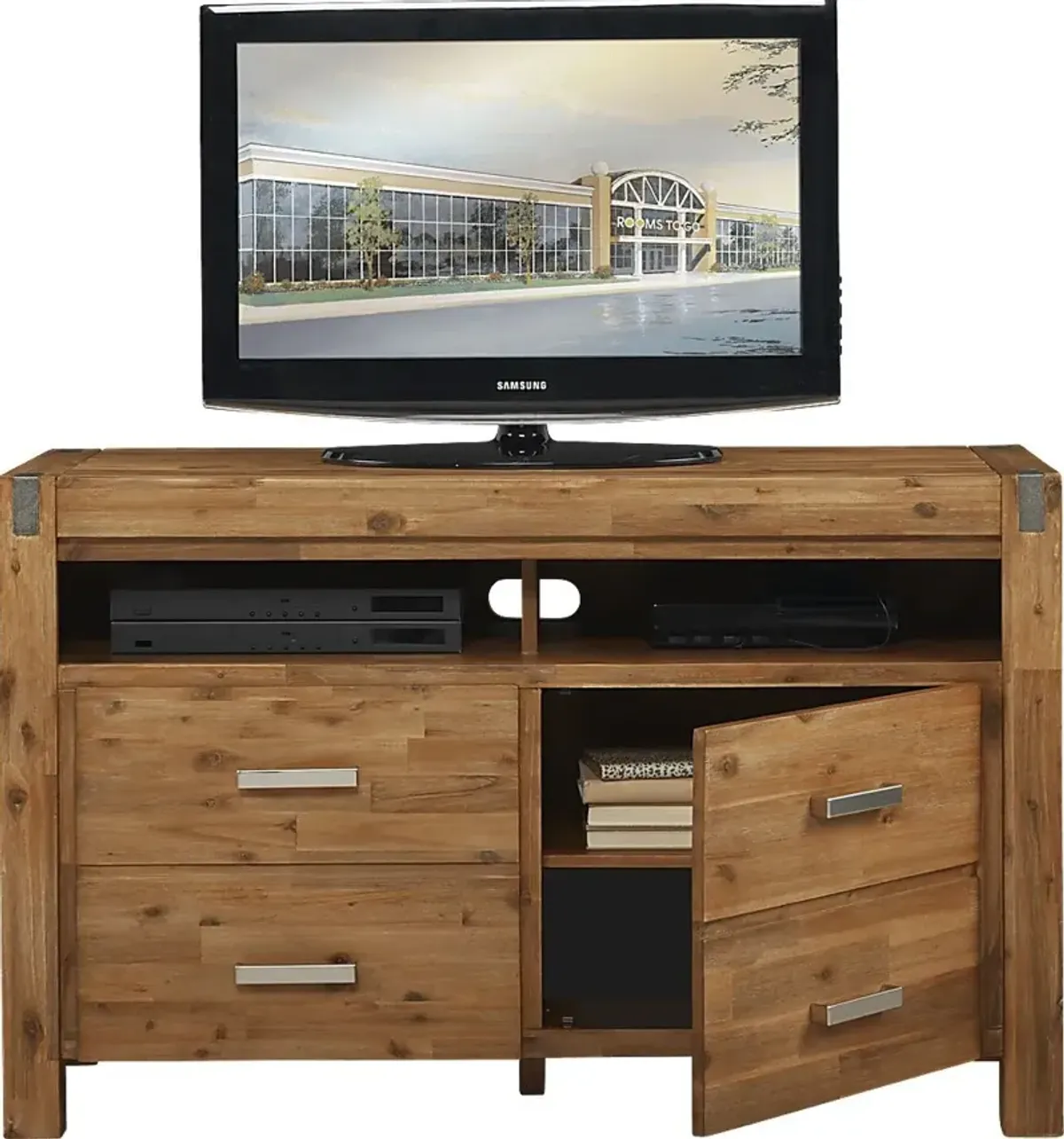 Hidden Springs II Tan 50 in. Flat Screen Console