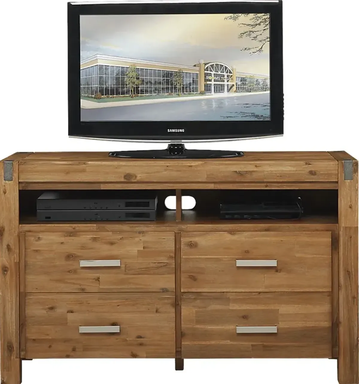 Hidden Springs II Tan 50 in. Flat Screen Console