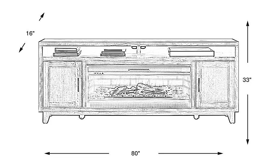 Valinor Smoke 80 in. Console with Electric Log Fireplace