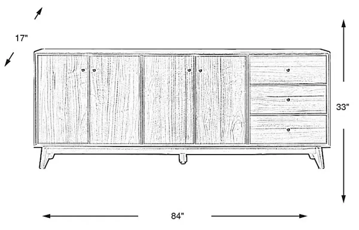 Broxbern Walnut Credenza