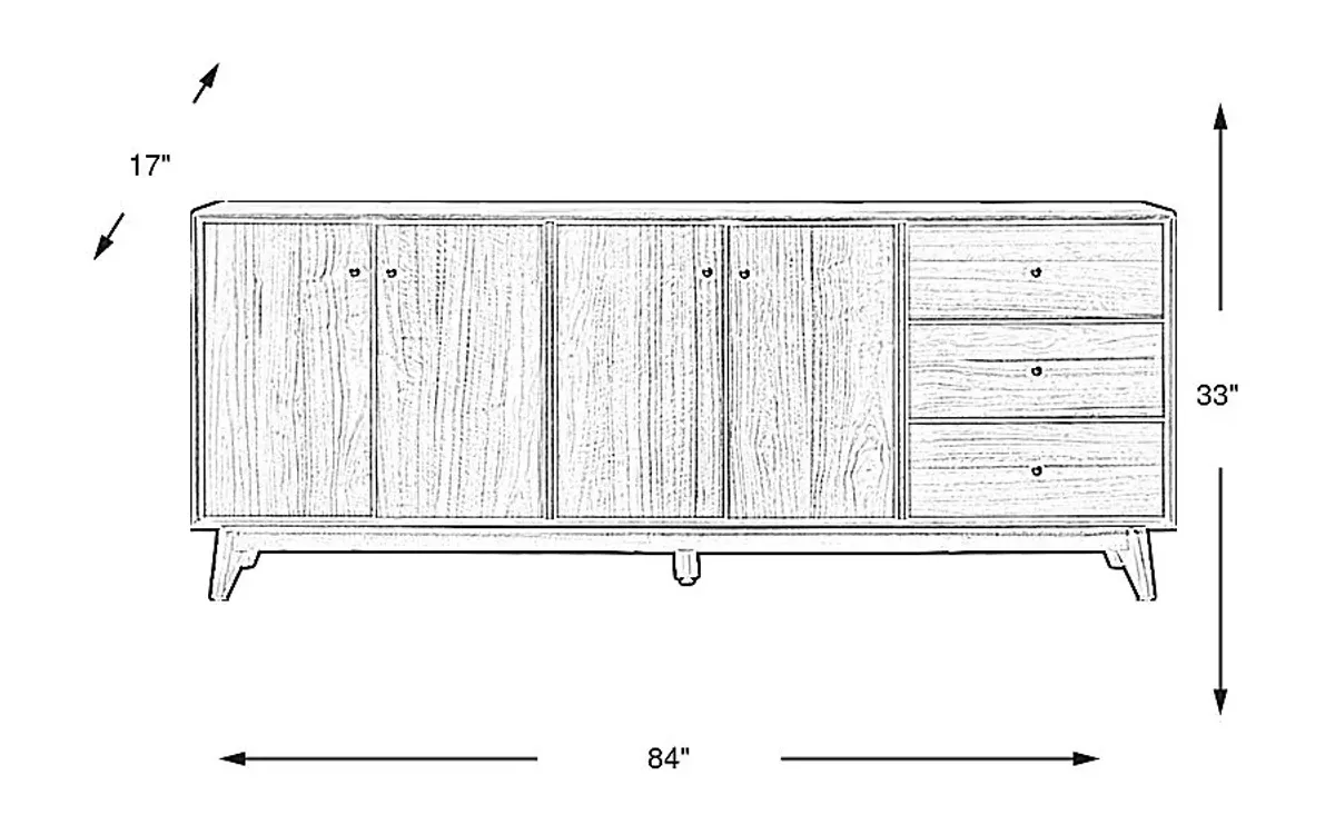Broxbern Walnut Credenza