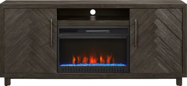 Oakleigh Charcoal 68 in. Console with Electric Fireplace
