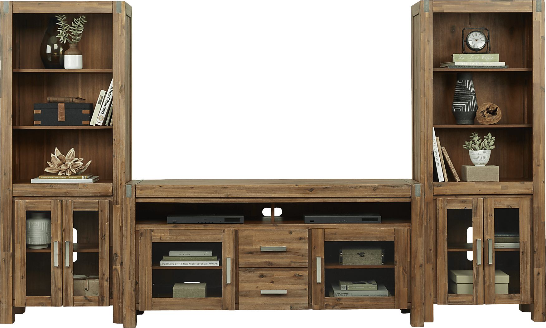 Hidden Springs II Tan 3 Pc Wall Unit with 66 in. Console
