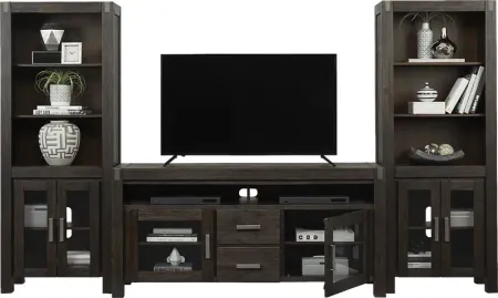 Hidden Springs II Espresso 3 Pc Wall Unit with 66 in. Console