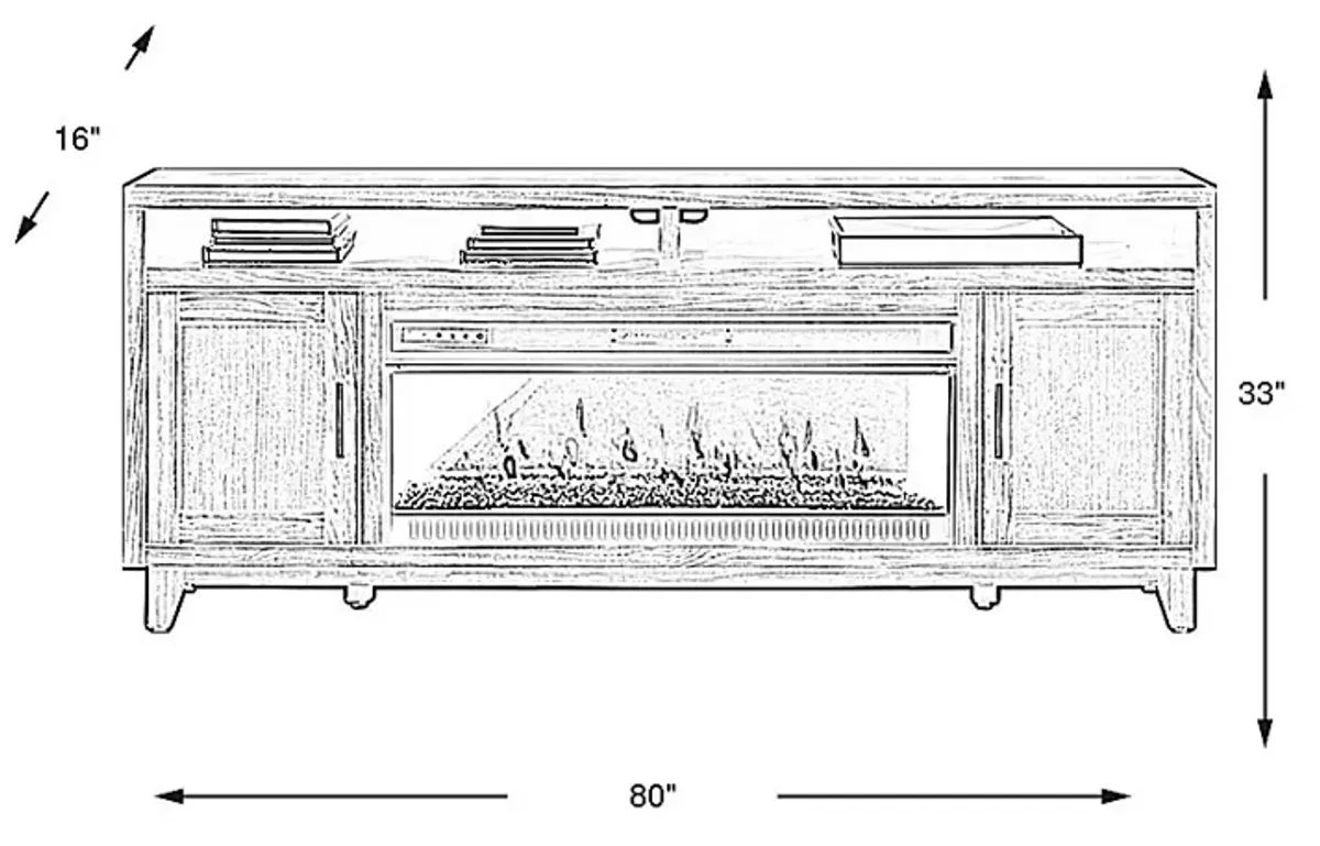 Valinor Smoke 80 in. Console with Electric Fireplace