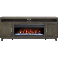 Valinor Brown 80 in. Console with Electric Fireplace
