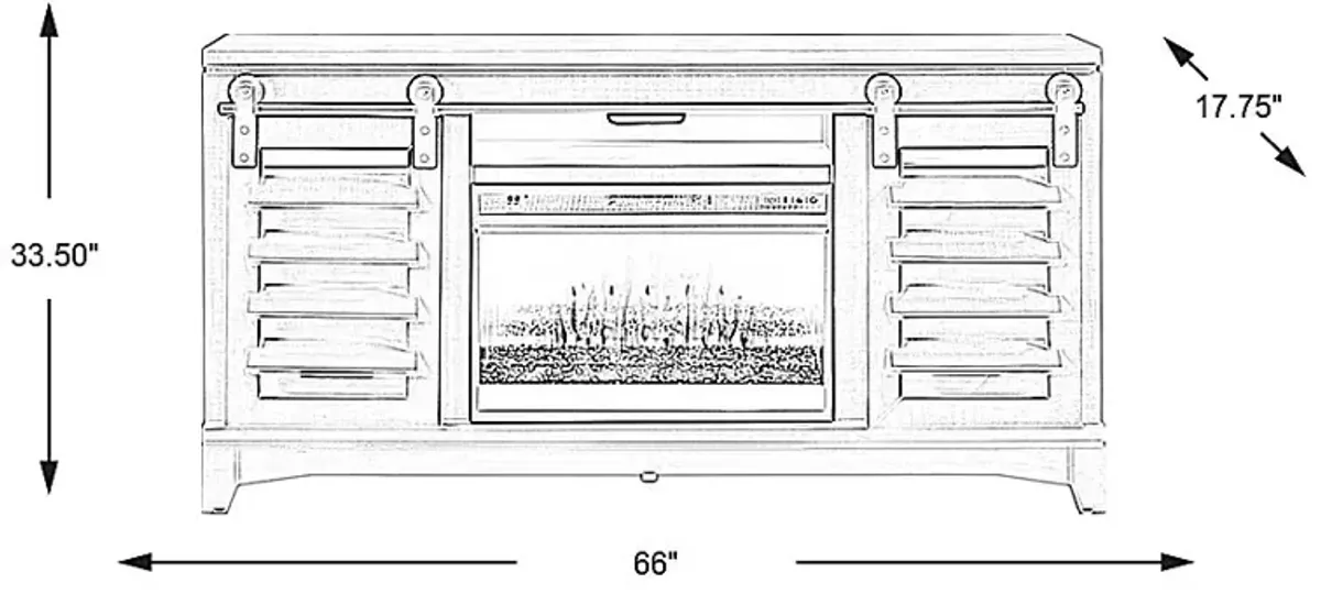 Canoe Creek II Tobacco 66 in. Console with Electric Fireplace