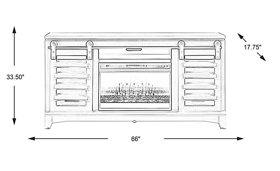Canoe Creek II White 66 in. Console with Electric Fireplace