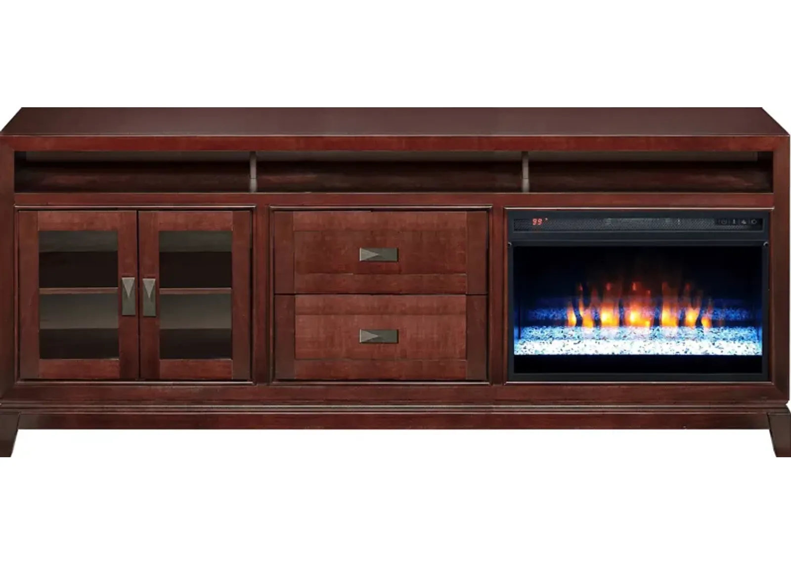 River Terrace Merlot 82 in. Console with Electric Fireplace