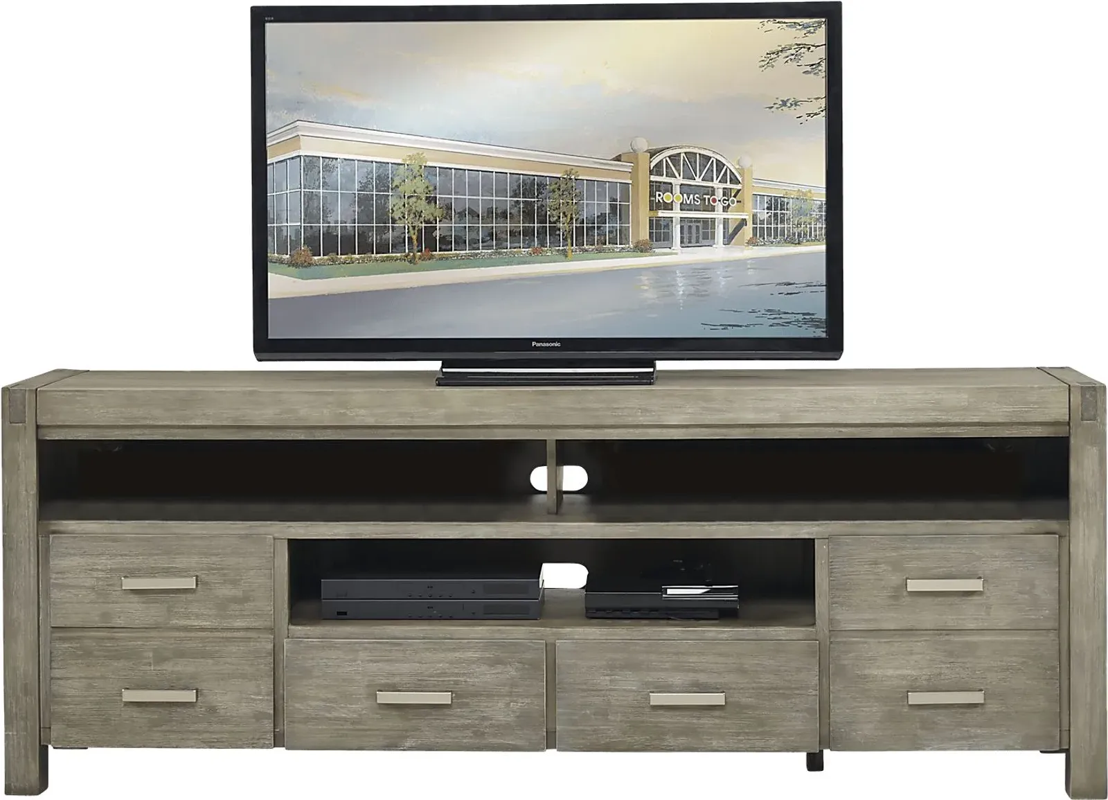 Hidden Springs II Gray 84 in. Flat Screen Console