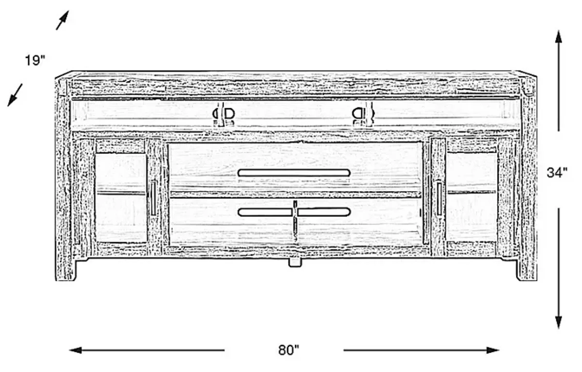 Hidden Springs II Natural 80 in. Console