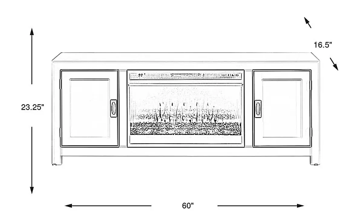 Sawyer Mills White 60 in. Console with Electric Fireplace