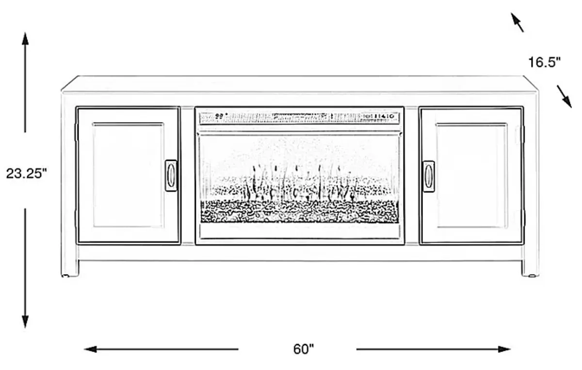 Sawyer Mills White 60 in. Console with Electric Fireplace