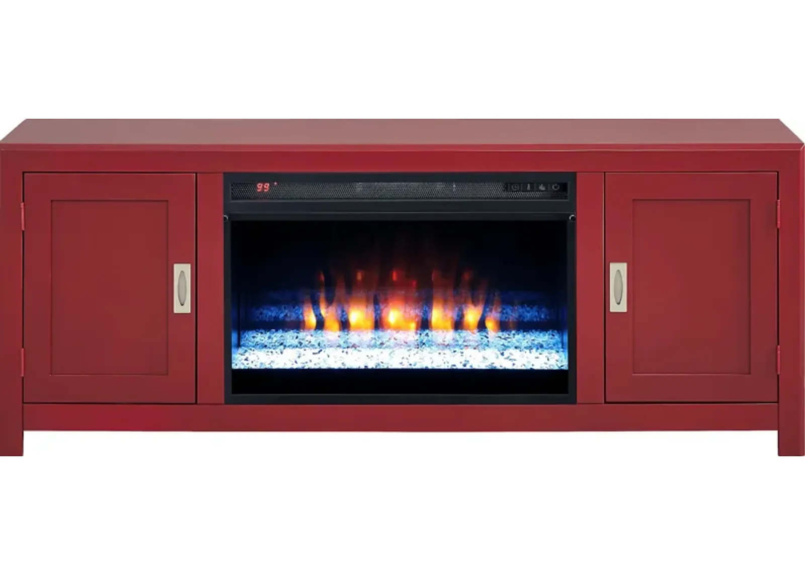 Sawyer Mills Red 60 in. Console with Electric Fireplace