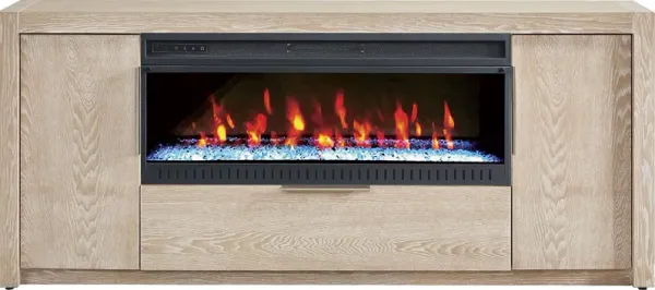 Easton Park Natural 74 in. Console with Electric Fireplace