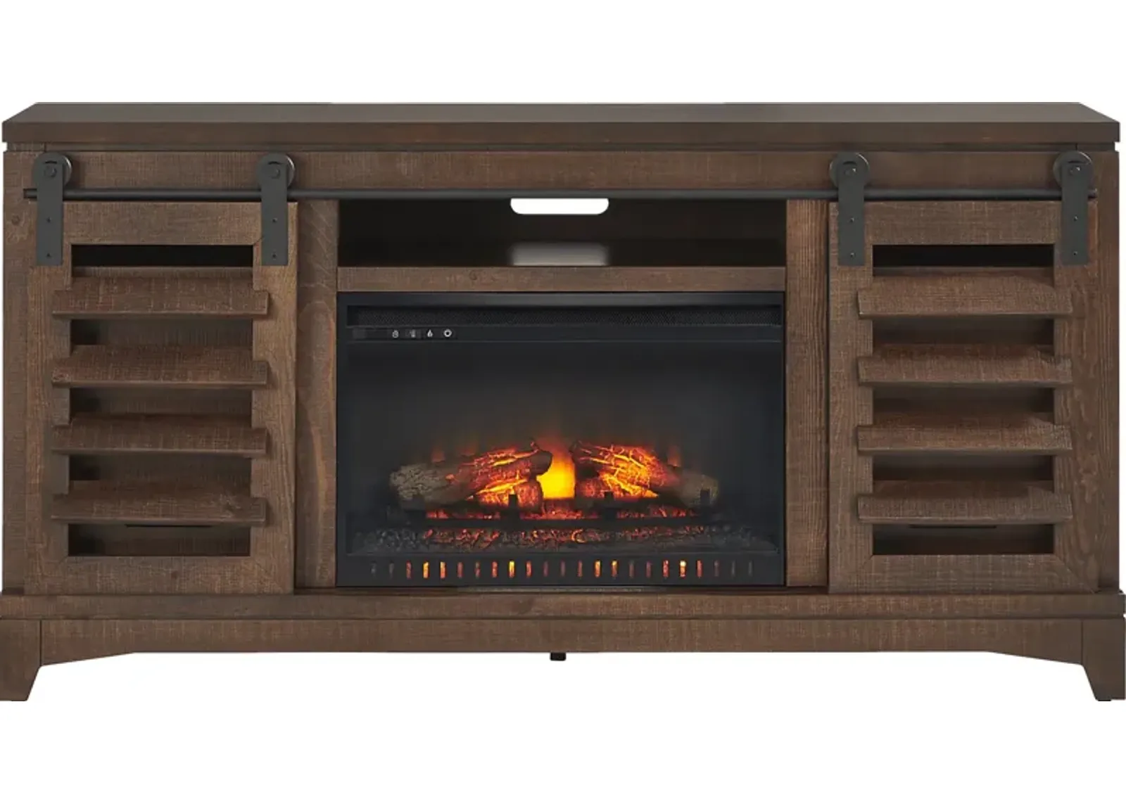 Canoe Creek II Tobacco 66 in. Console with Electric Log Fireplace