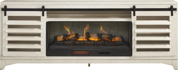 Canoe Creek White 88 in. Console with Electric Fireplace