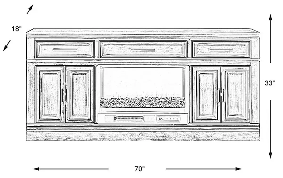 Stephenson Light Gray 70" Console with Electric Fireplace
