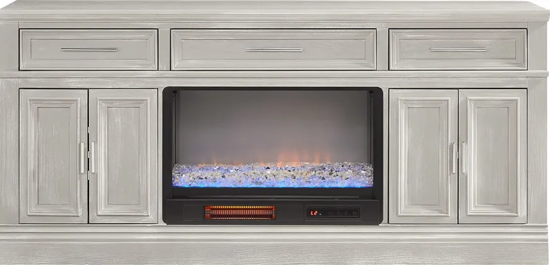 Stephenson Light Gray 70" Console with Electric Fireplace